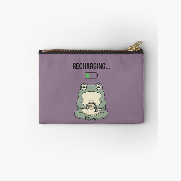 Item preview, Low Battery Frog T-Shirt – Recharging Frog Meme with Coffee, Funny Introvert Frog Graphic Tee designed and sold by ZyxDes.