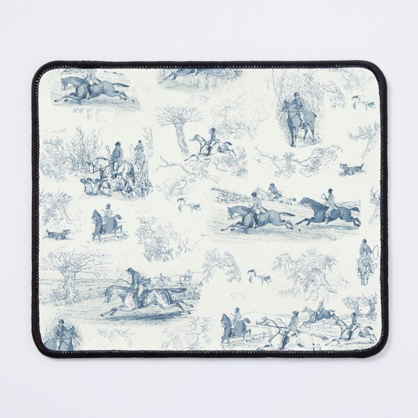 Item preview, Vintage English Country Hunting Horse Riders Hounds Blue designed and sold by tanjica.