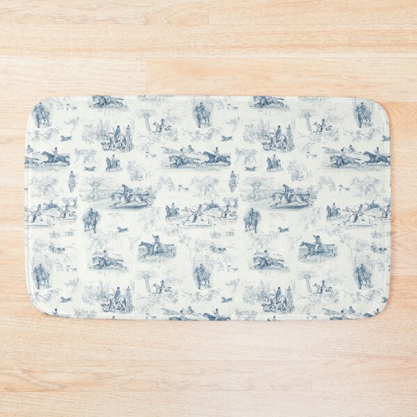Item preview, Vintage English Country Hunting Horse Riders Hounds Blue designed and sold by tanjica.