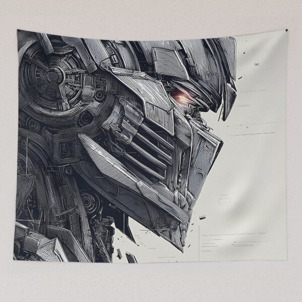 Item preview, Megaraton Cybernetic Warrior – Futuristic Mecha Robot Portrait | Sci-Fi Mechanical AI Artwork designed and sold by Dyan4.