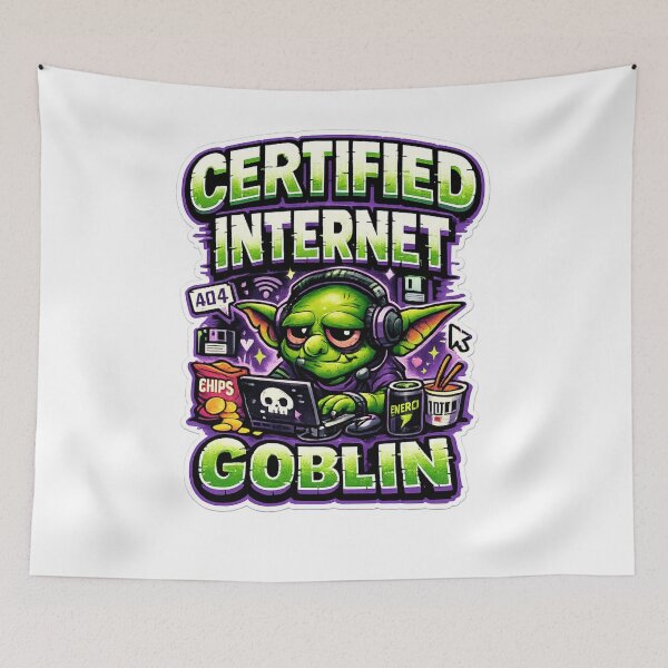 Item preview, Certified Internet Goblin Meme Retro Gamer Humor designed and sold by Wolf Creator.