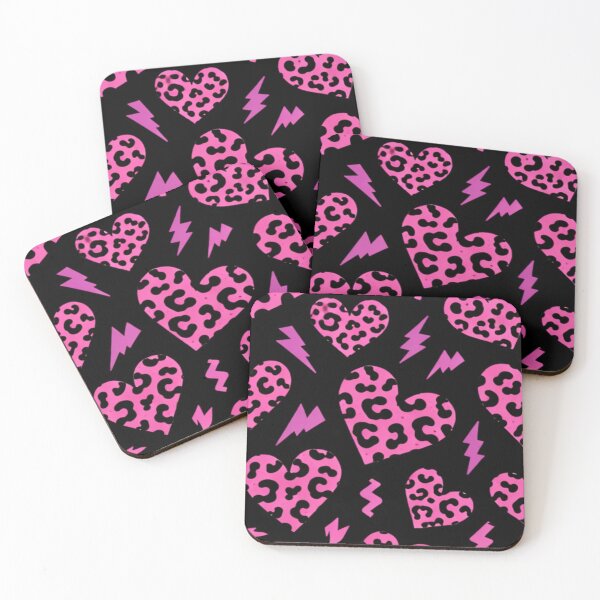Item preview, Pink Leopard Print Hearts designed and sold by endlessDoodler.