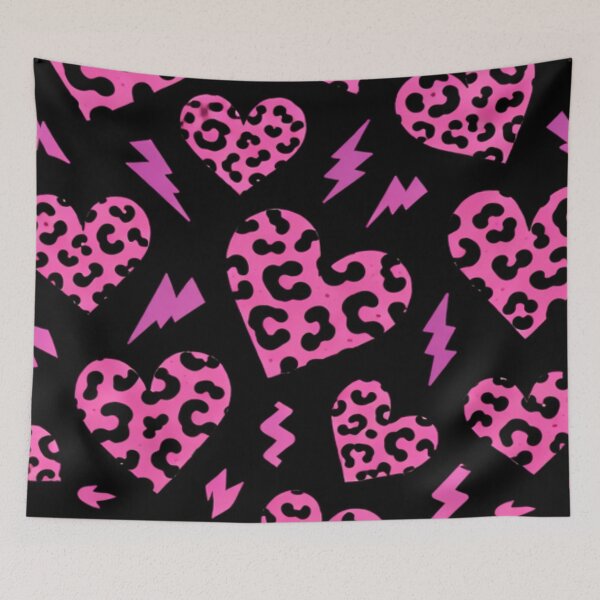 Item preview, Pink Leopard Print Hearts designed and sold by endlessDoodler.
