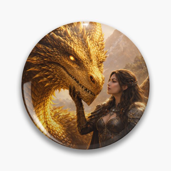 Item preview, Golden Dragon and Dragon Rider – Epic Fantasy Dragon Guardian Artwork designed and sold by DrakariArt.