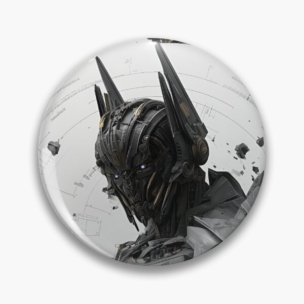 Item preview, Futuristic Cybernetic Warrior – Dark AI Mecha Armor Sci-Fi Robot Blueprint Art designed and sold by Dyan4.