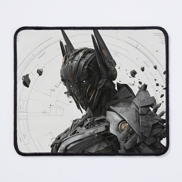 Item preview, Futuristic Cybernetic Warrior – Dark AI Mecha Armor Sci-Fi Robot Blueprint Art designed and sold by Dyan4.