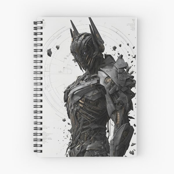 Item preview, Futuristic Cybernetic Warrior – Dark AI Mecha Armor Sci-Fi Robot Blueprint Art designed and sold by Dyan4.