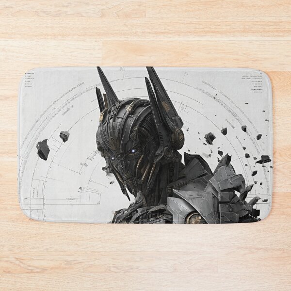 Item preview, Futuristic Cybernetic Warrior – Dark AI Mecha Armor Sci-Fi Robot Blueprint Art designed and sold by Dyan4.