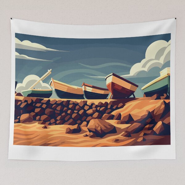 Item preview, Gran Canaria - Boats on the Rocky Shore designed and sold by darekkocurek.