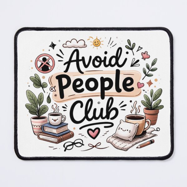 Item preview, Avoid People Club Cute Introvert Aesthetic Design designed and sold by Sanika arts .