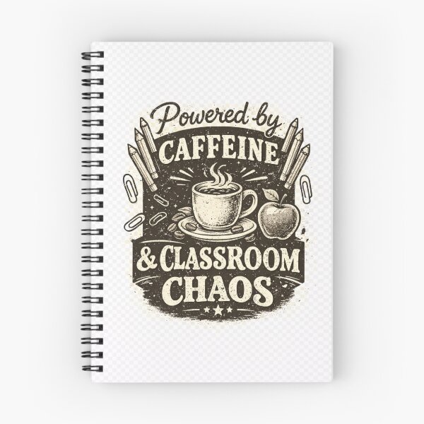 Item preview, Powered by Caffeine and Classroom Chaos Teacher T-Shirt designed and sold by VINTAGEPUNTEES.