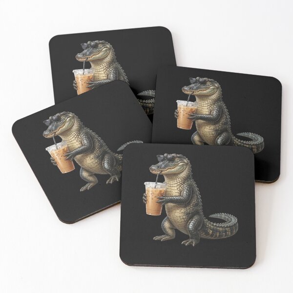 Item preview, Funny Alligator Drinking Iced Coffee Meme Alligator Lover designed and sold by TerryConnells.