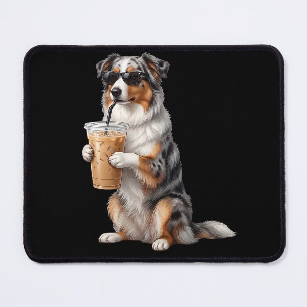 Item preview, Funny Australian Shepherd Drinking Iced Coffee Meme Dog Lover designed and sold by TerryConnells.