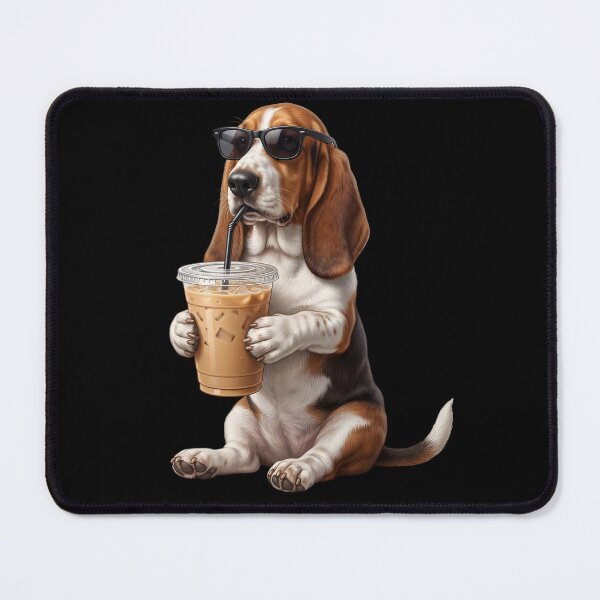 Item preview, Funny Basset Hound Drinking Iced Coffee Meme Dog Lover designed and sold by TerryConnells.