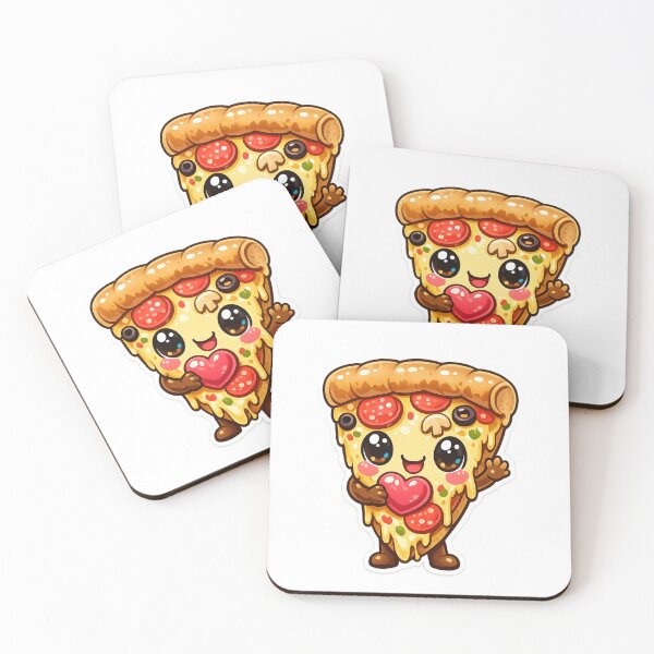 Item preview, Cute Kawaii Pizza Slice Holding Heart – Adorable Food Mascot Cartoon Sticker Design designed and sold by ArtWaveStudio8.