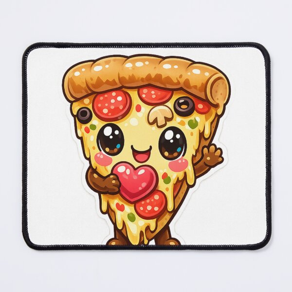 Item preview, Cute Kawaii Pizza Slice Holding Heart – Adorable Food Mascot Cartoon Sticker Design designed and sold by ArtWaveStudio8.