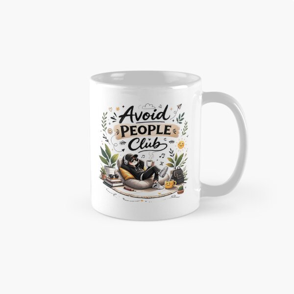Item preview, Avoid People Club Funny Introvert Lifestyle Cartoon Design designed and sold by Sanika arts .