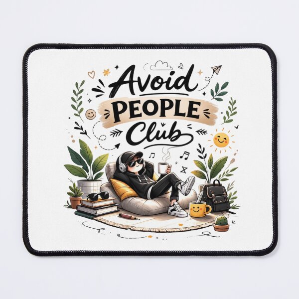 Item preview, Avoid People Club Funny Introvert Lifestyle Cartoon Design designed and sold by Sanika arts .