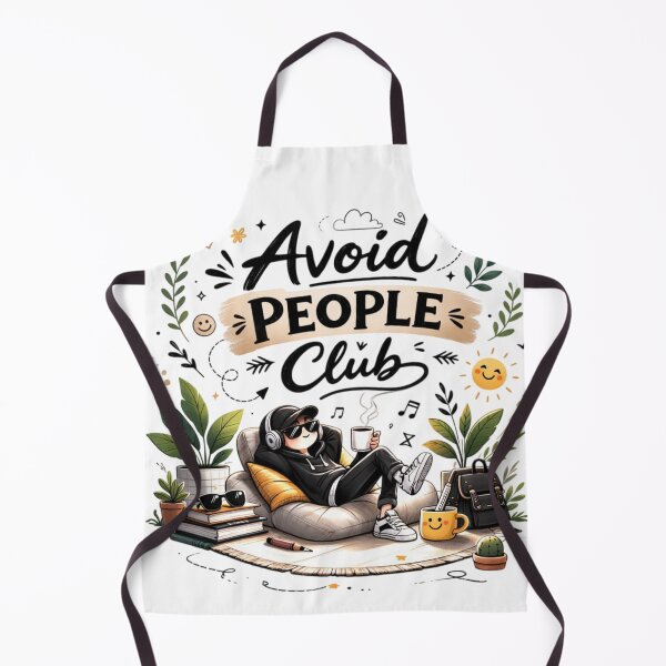 Item preview, Avoid People Club Funny Introvert Lifestyle Cartoon Design designed and sold by Sanika arts .