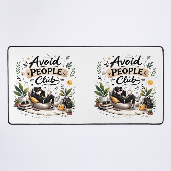 Item preview, Avoid People Club Funny Introvert Lifestyle Cartoon Design designed and sold by Sanika arts .