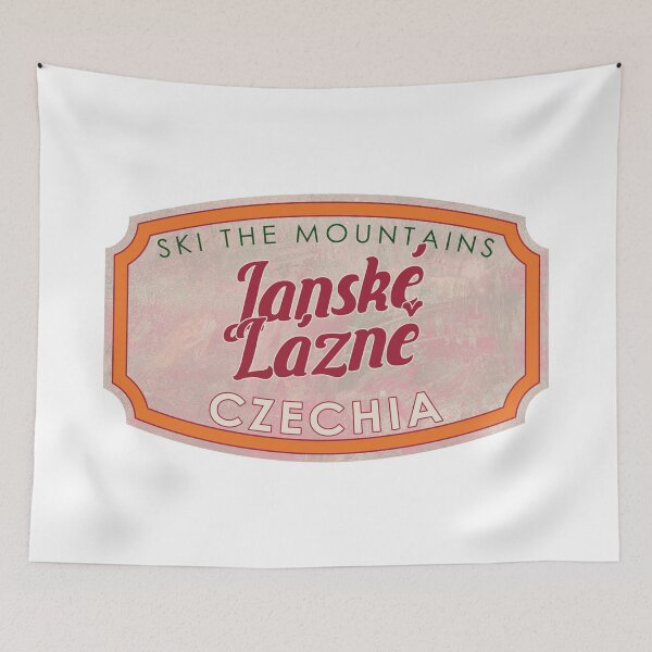 Item preview, Janské Lázně, Czechia, Ski, textured skiing badge designed and sold by Wanderful-roads.