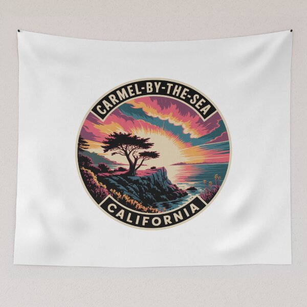 Item preview, Carmel-by-the-Sea California: Coastal Cliff Illustration designed and sold by CircinusStore.