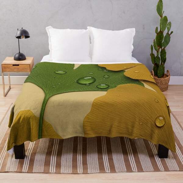 Item preview, Ginkgo Leaves with Water Drops Nature Art designed and sold by MOONE FLOWER.