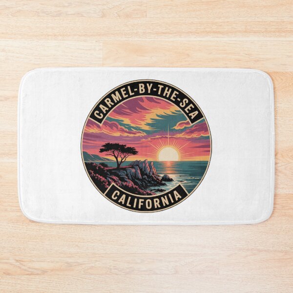 Item preview, Carmel-by-the-Sea California: Vibrant Coastal Cliff Illustration designed and sold by CircinusStore.