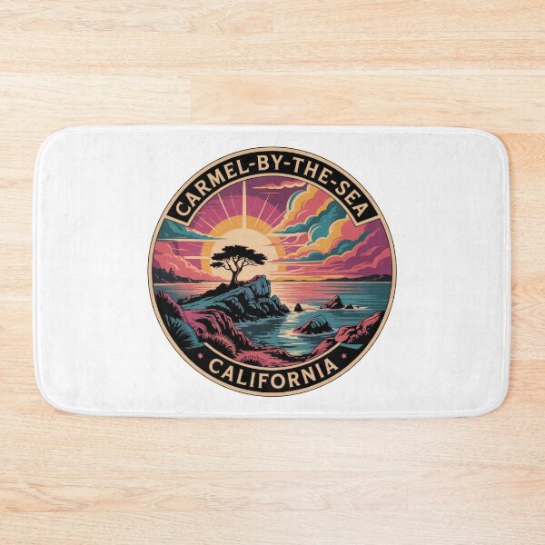 Item preview, Carmel-by-the-Sea California: Cliff Sunset Illustration designed and sold by CircinusStore.