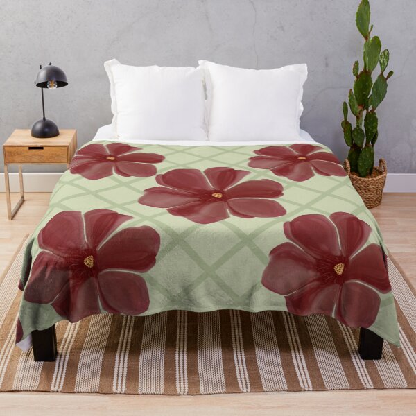Item preview, Vintage Burgundy Floral Trellis Pattern | Cottagecore Art designed and sold by HopeAndHustle.