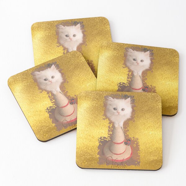 Item preview, White Persian Fluffy Baby Cat Up on a Sisal Hat (Photo by ACCI)  designed and sold by VanyssaGraphics.