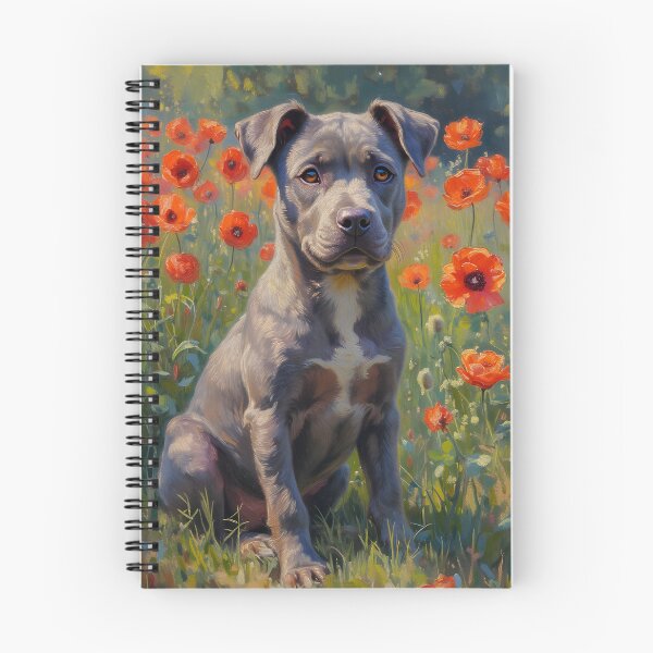 Item preview, Pitbull puppy in a poppy field designed and sold by 3ling_Design.