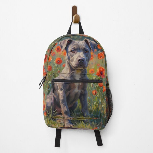 Item preview, Pitbull puppy in a poppy field designed and sold by 3ling_Design.