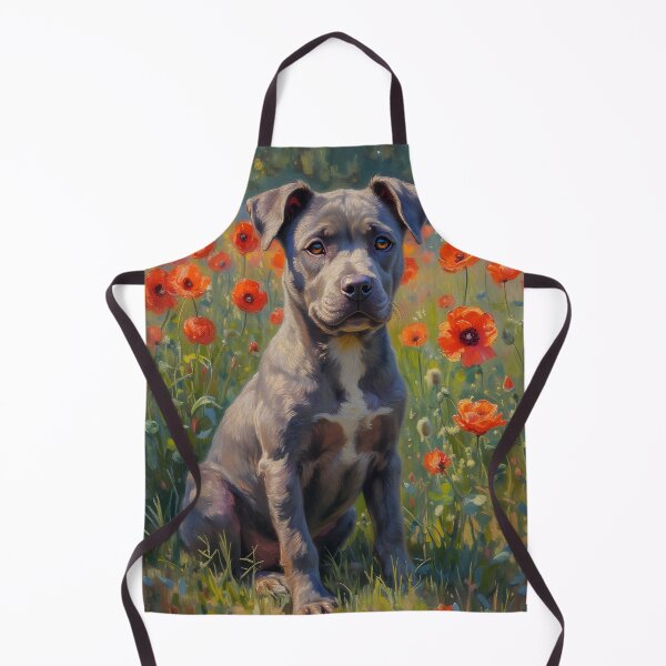 Item preview, Pitbull puppy in a poppy field designed and sold by 3ling_Design.