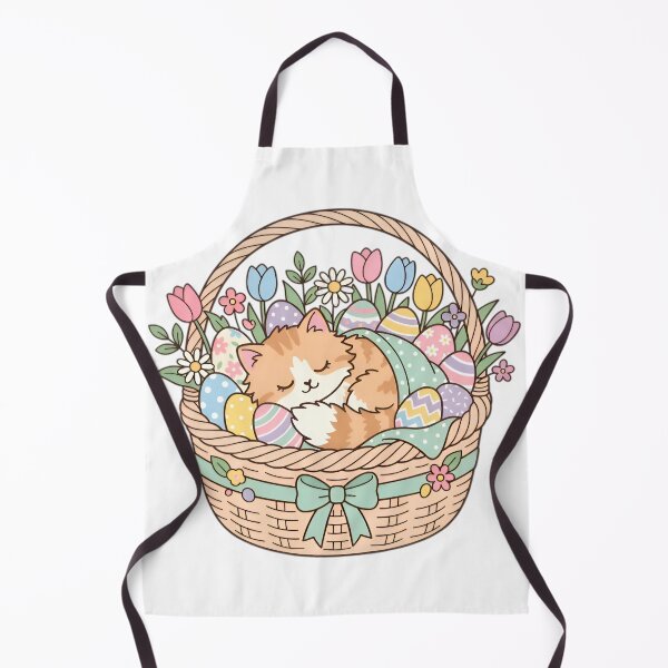 Item preview, Cozy Easter Cat Nap - Sleeping Kitty in Decorated Basket designed and sold by AlanyaArtX.