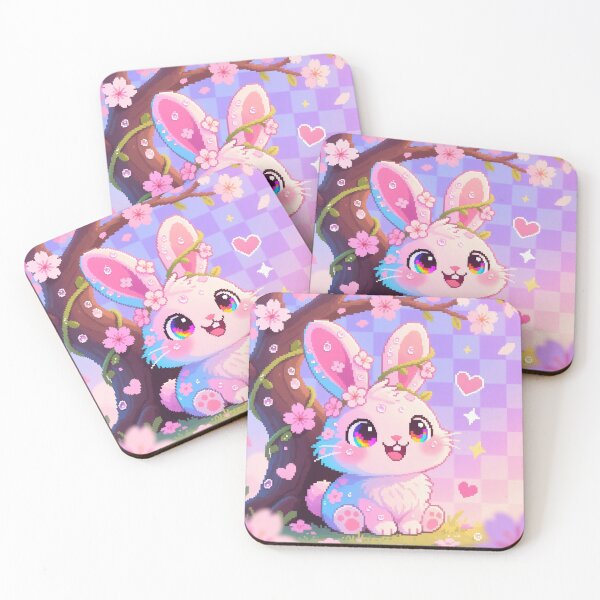 Item preview, Cherry Blossom Glitch Bunny - Kawaii Spring Glitch Art designed and sold by GlitchyBunnyBB.