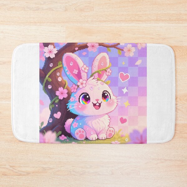 Item preview, Cherry Blossom Glitch Bunny - Kawaii Spring Glitch Art designed and sold by GlitchyBunnyBB.