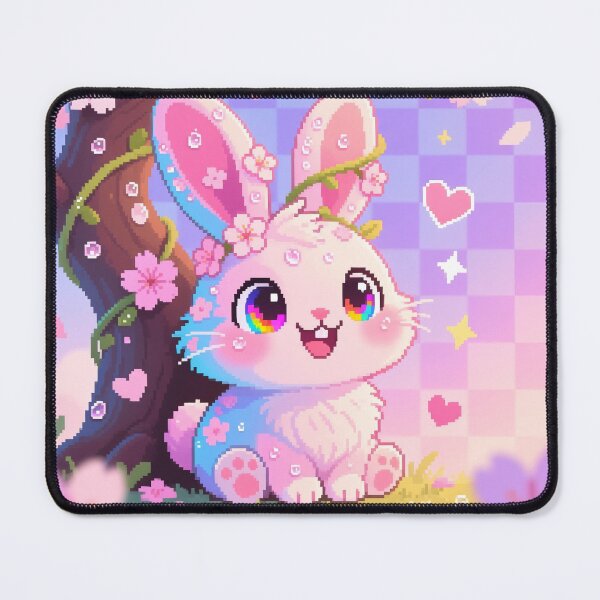 Item preview, Cherry Blossom Glitch Bunny - Kawaii Spring Glitch Art designed and sold by GlitchyBunnyBB.