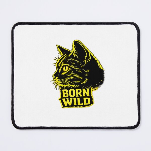 Item preview, Born Wild Cat Head T-Shirt – Yellow Wild Cat Graphic designed and sold by IrynaLineArt.