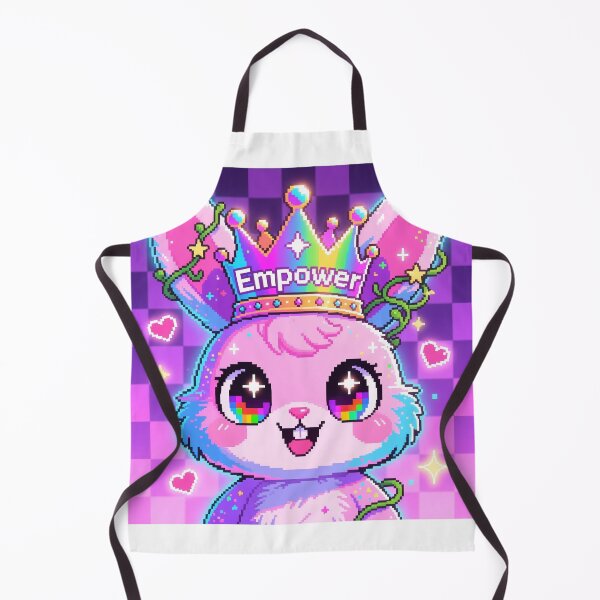 Item preview, Empowering Neon Bunny - Women's Day Kawaii Glitch Art designed and sold by GlitchyBunnyBB.