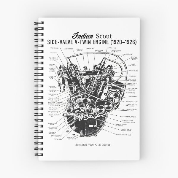 Item preview, Indian Scout 101 1920 - 1926 V-Twin G20 Side-Valve Engine Diagram 1920s Antique Moto Engineering designed and sold by EdGraphy.