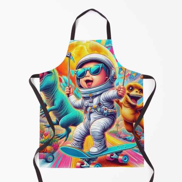 Item preview, Baby Skateboard Adventure with Astronaut, T-Rex & Raccoon designed and sold by Mitaudesign.