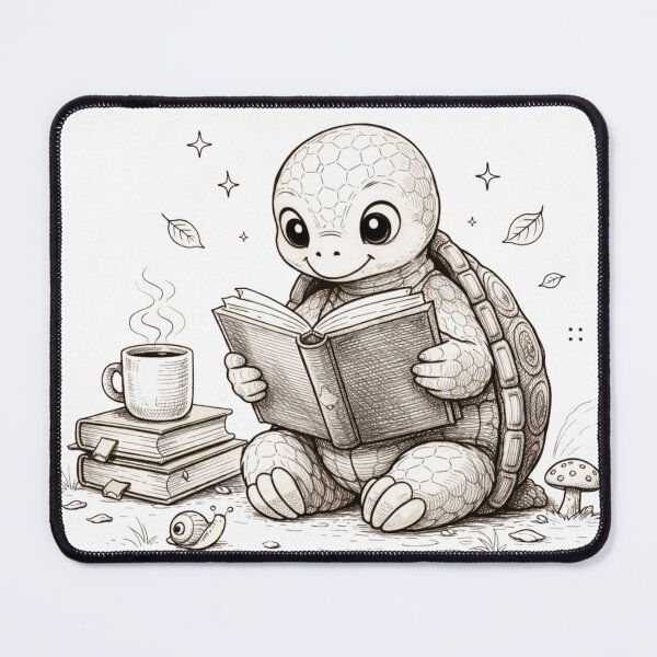Item preview, Funny turtle reading a book  designed and sold by LoopyPop.