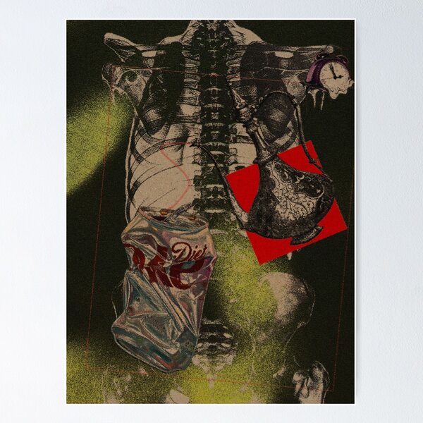 Item preview, Fragile Body – Dark Surreal Skeleton Collage Artwork designed and sold by Kr1motion.