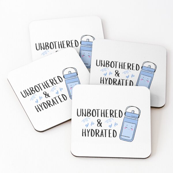 Item preview, Unbothered & Hydrated Kawaii Water Bottle Sticker | Cute Self Care Sticker | Aesthetic Laptop Decal | Funny Quote Sticker designed and sold by avaxashop.