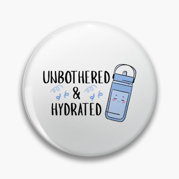 Item preview, Unbothered & Hydrated Kawaii Water Bottle Sticker | Cute Self Care Sticker | Aesthetic Laptop Decal | Funny Quote Sticker designed and sold by avaxashop.