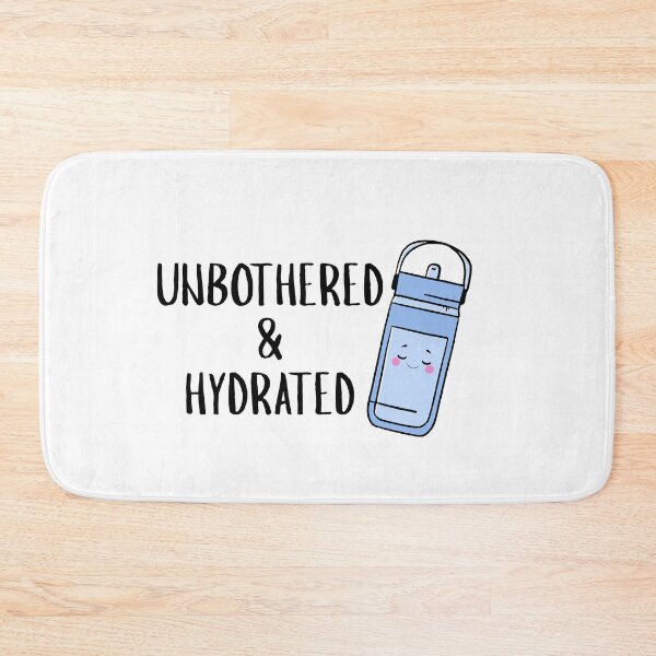 Item preview,  Unbothered & Hydrated Kawaii Water Bottle Sticker | Cute Self Care Sticker | Aesthetic Laptop Decal | Funny Quote Sticker designed and sold by avaxashop.