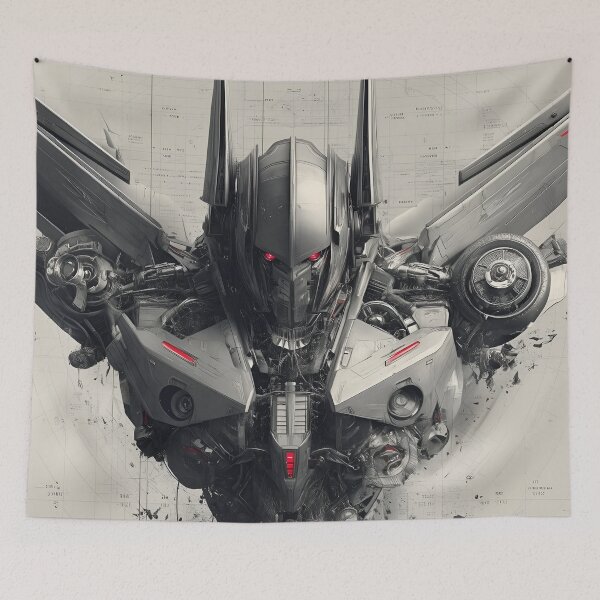 Item preview, Futuristic Mech Commander – Dark Cyberpunk Robot Armor Design designed and sold by Dyan4.