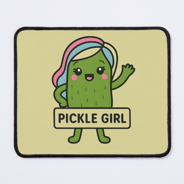 Item preview, Cute Pickle Girl Cartoon – Funny Pickle Lover Design, Kawaii Pickle Character Sticker, Pickle Lover Gift designed and sold by Basma Designs | Retro, Kawaii Shirts & Stickers.