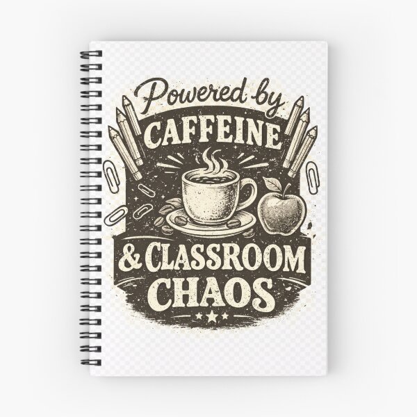 Item preview, Copy of Powered by Caffeine and Classroom Chaos Teacher T-Shirt designed and sold by VINTAGEPUNTEES.